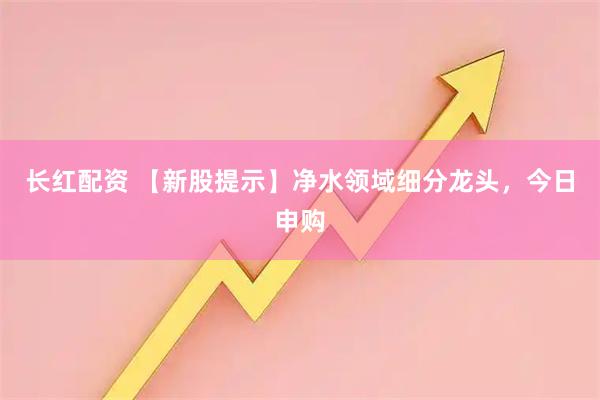 长红配资 【新股提示】净水领域细分龙头，今日申购