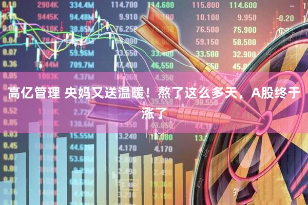 高亿管理 央妈又送温暖!熬了这么多天,A股终于涨了